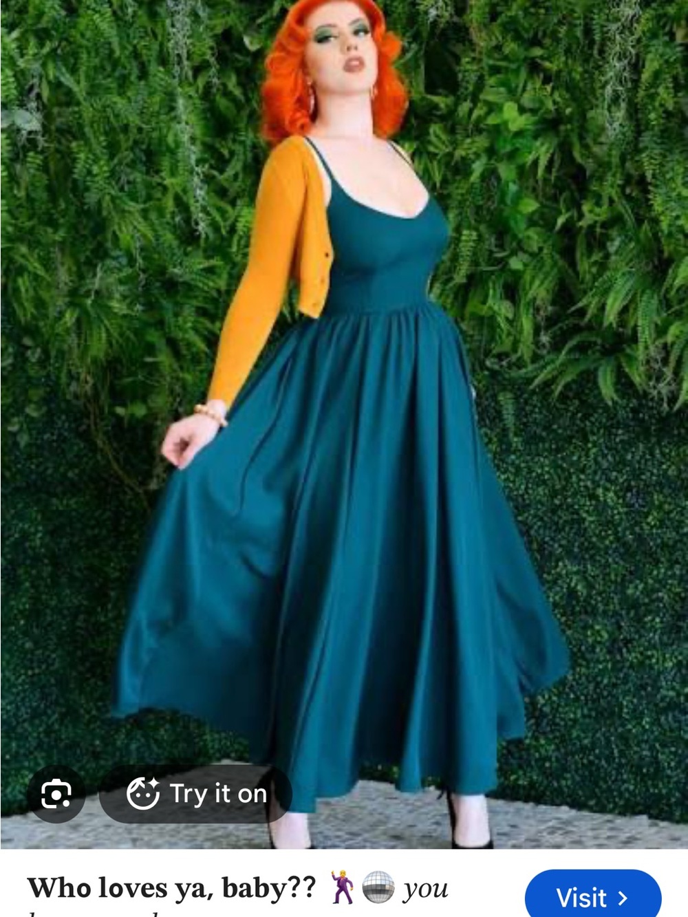 Pin up girl ballerina maxi in teal